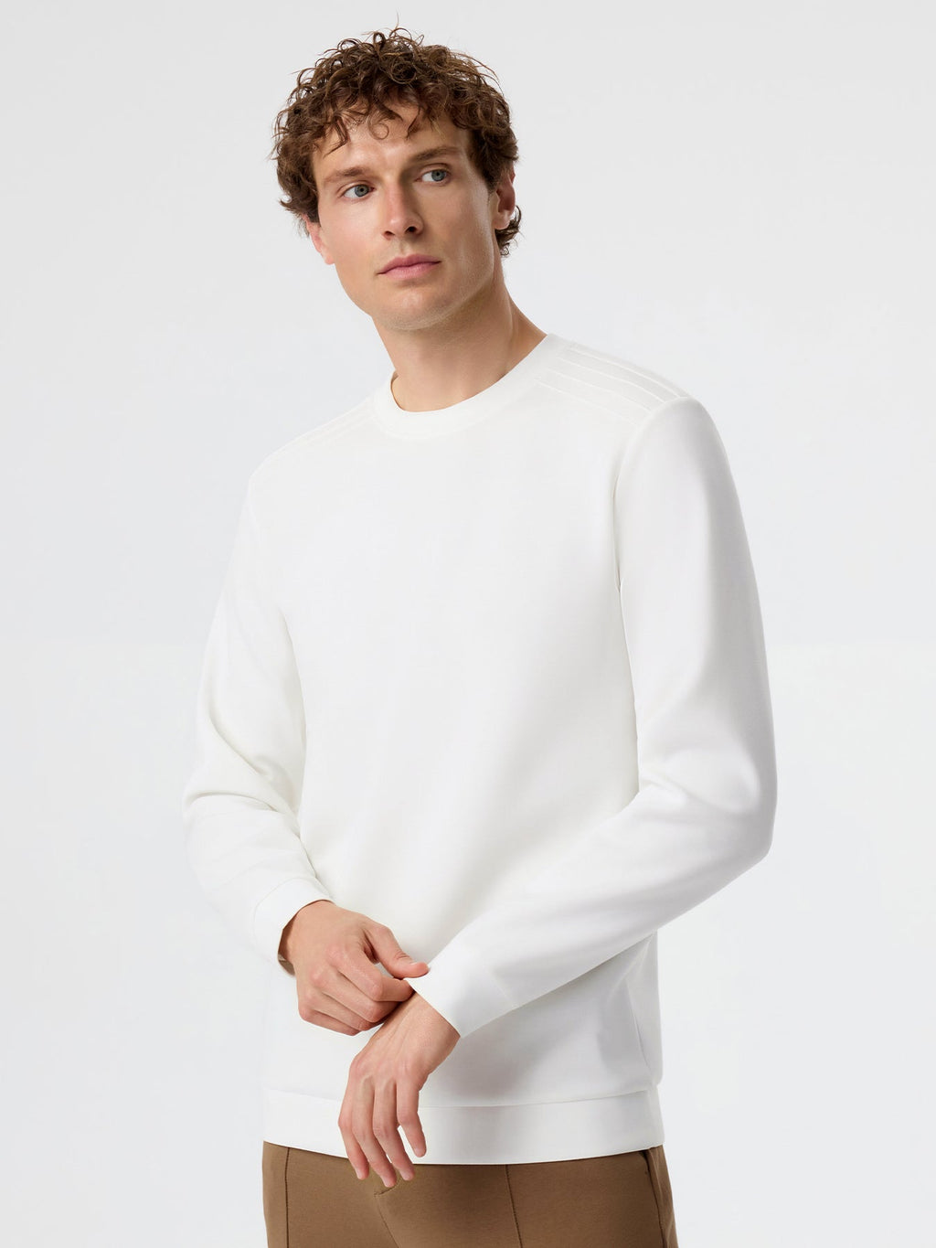 Modal Blend Long Sleeve Tee Shoulder Stitch