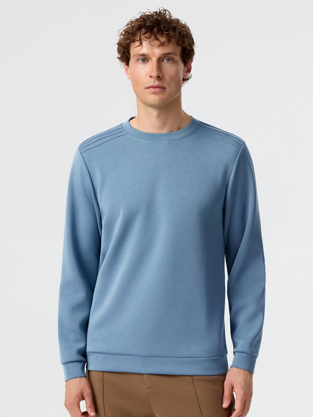 Modal Blend Long Sleeve Tee Shoulder Stitch